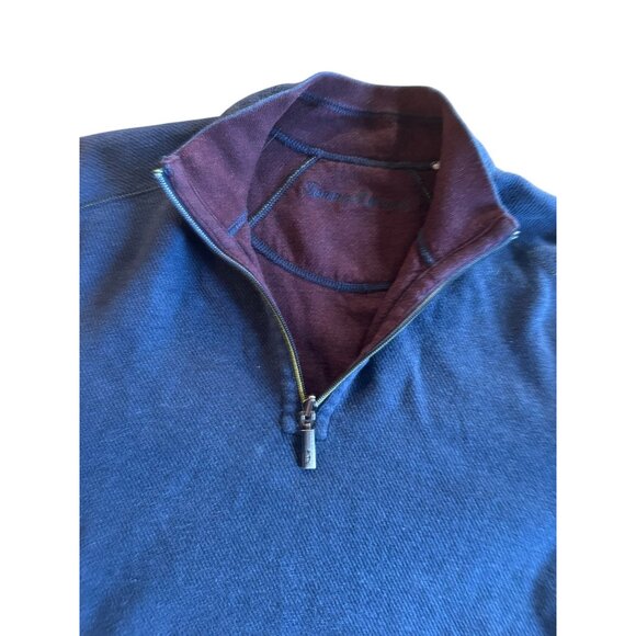 Mens Tommy Bahama Reversible Half-Zip Pullover Sweatshirt  Size L  Cotton & Poly - Picture 5 of 8